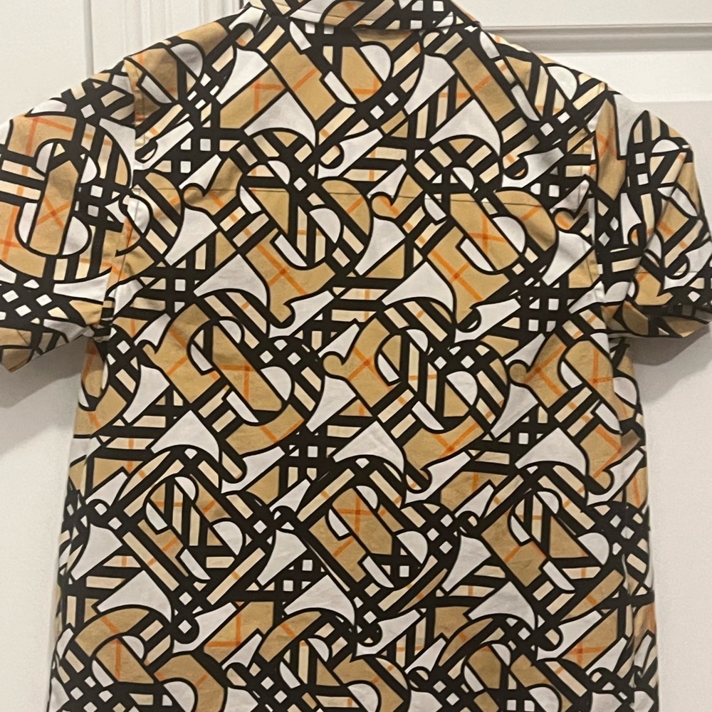 Burberry Black and Tan Casual Button Down Shirt